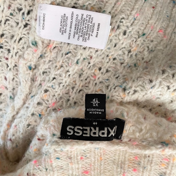 EXPRESS 2019 confetti cardigan/crop top set XS-S - Picture 8 of 8